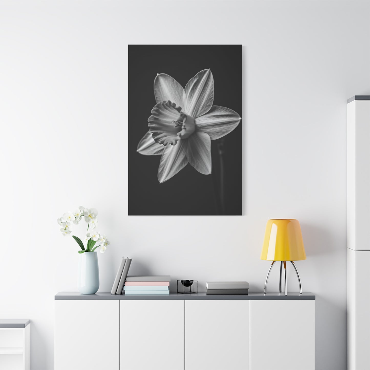 Monochrome Daffodil Grace Wall Art & Canvas Prints