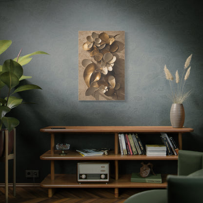 Brass and Ceramic Floral Relief Wall Art & Canvas Print