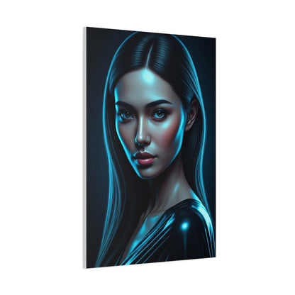 Midnight Blue Gaze Portrait Wall Art & Canvas Prints