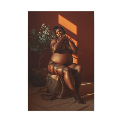 Body Positive Seated Figure Study Wall Art & Canvas Print