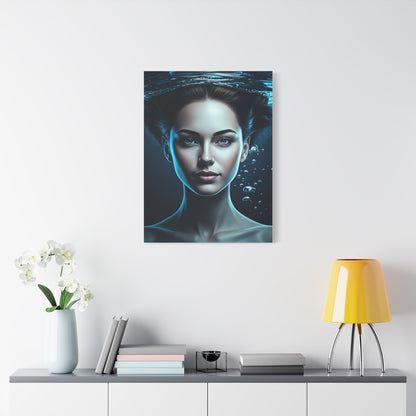 Underwater Woman Portrait with Floating Hair Wall Art & Canvas Prints