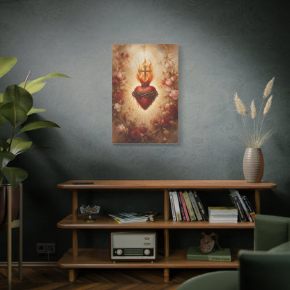 Sacred Heart Floral Devotional Wall Art & Canvas Print