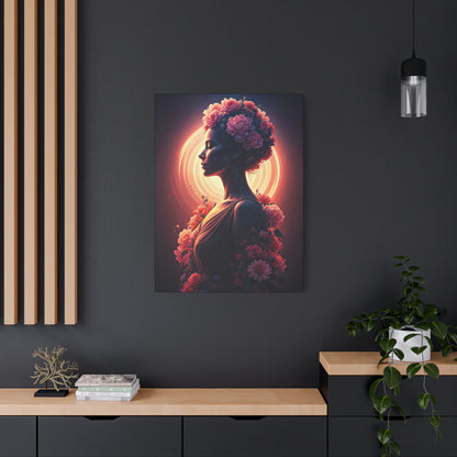 Floral Aura Woman Portrait Wall Art & Canvas Prints
