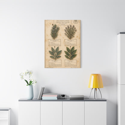 Vintage Herbarium Culinary Study Wall Art & Canvas Print