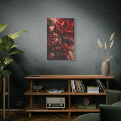 Red Floral Expressionist Painting Wall Art & Canvas Print
