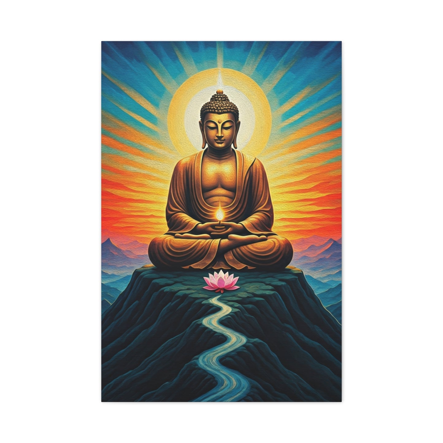 Meditative Buddha with Lotus Path