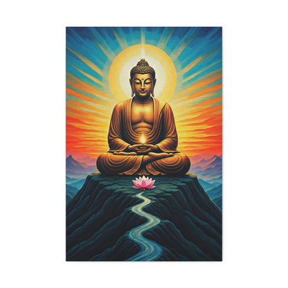 Meditative Buddha with Lotus Path
