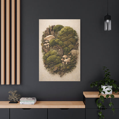 Preserved Moss & Fungi Woodland Collage Wall Art & Canvas Print