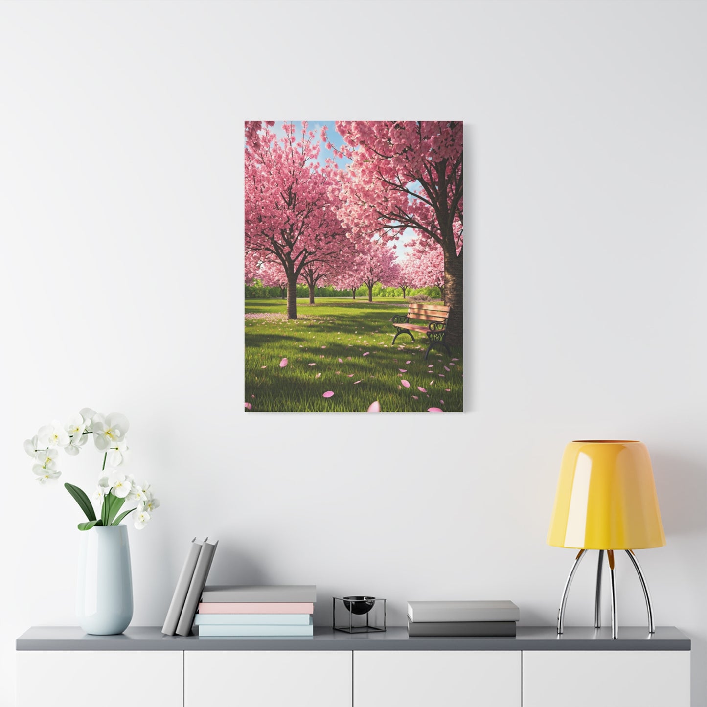 Sakura Blossom Garden Park Scene Wall Art & Canvas Prints