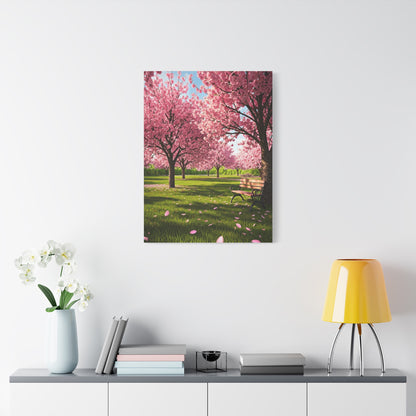 Sakura Blossom Garden Park Scene Wall Art & Canvas Prints