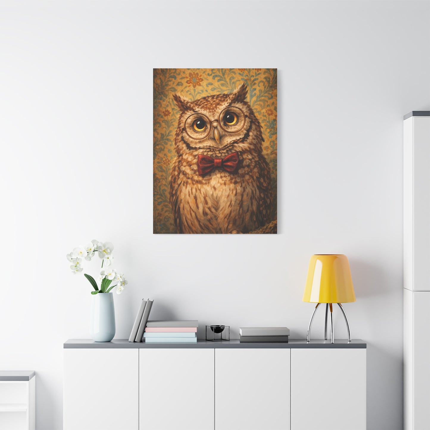 Whimsical Scholar Owl Portrait Wall Art & Canvas Print