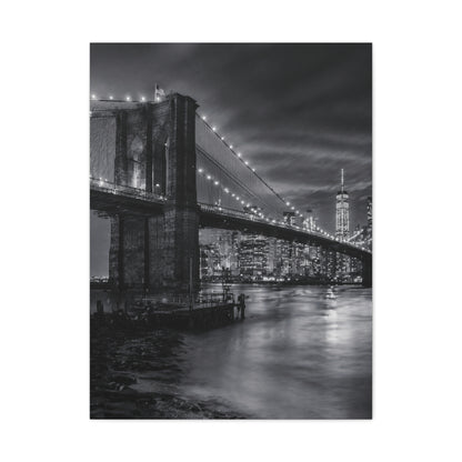 Brooklyn Bridge Night Panorama Wall Art & Canvas Print