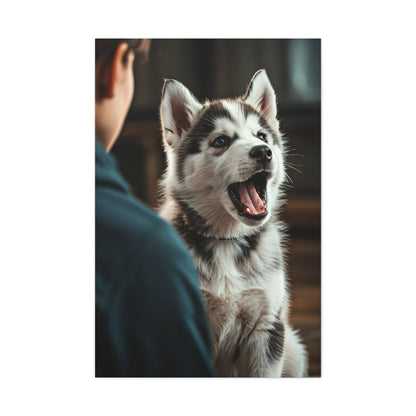 Joyful Howl Husky Wall Art & Canvas Print