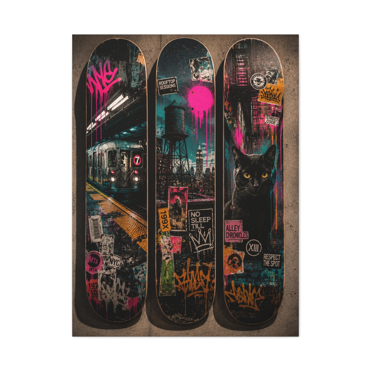 Street Culture Skateboard Deck Collection Street Wall Art & Canvas Print