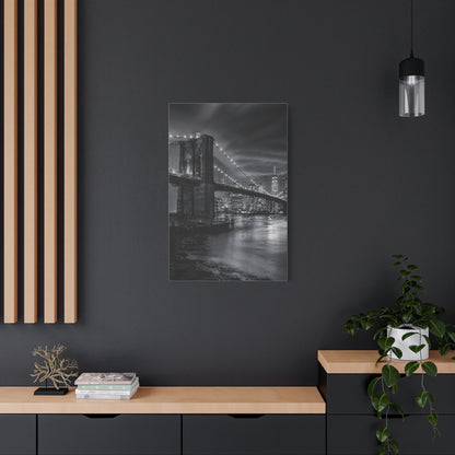 Brooklyn Bridge Night Panorama Wall Art & Canvas Print