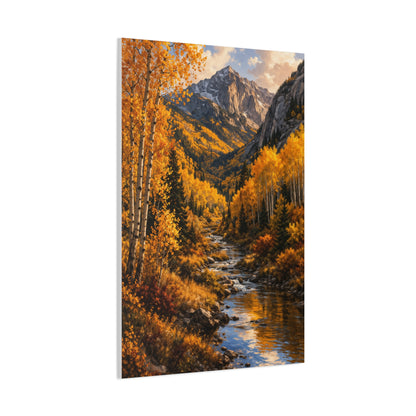 Autumn Aspen Mountain Valley Wall Art & Canvas Print