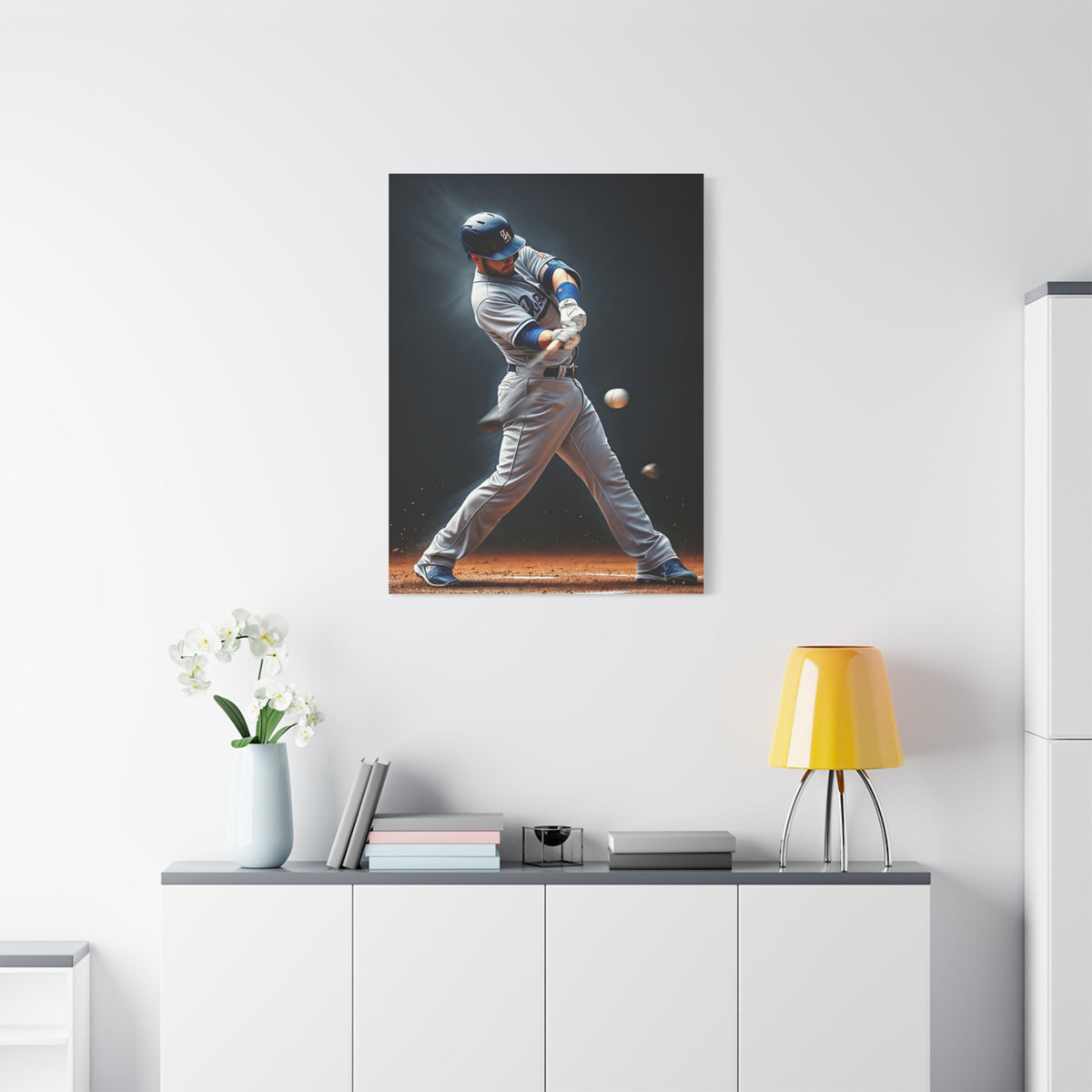 Baseball Impact Swing Close Action Wall Art & Canvas Prints