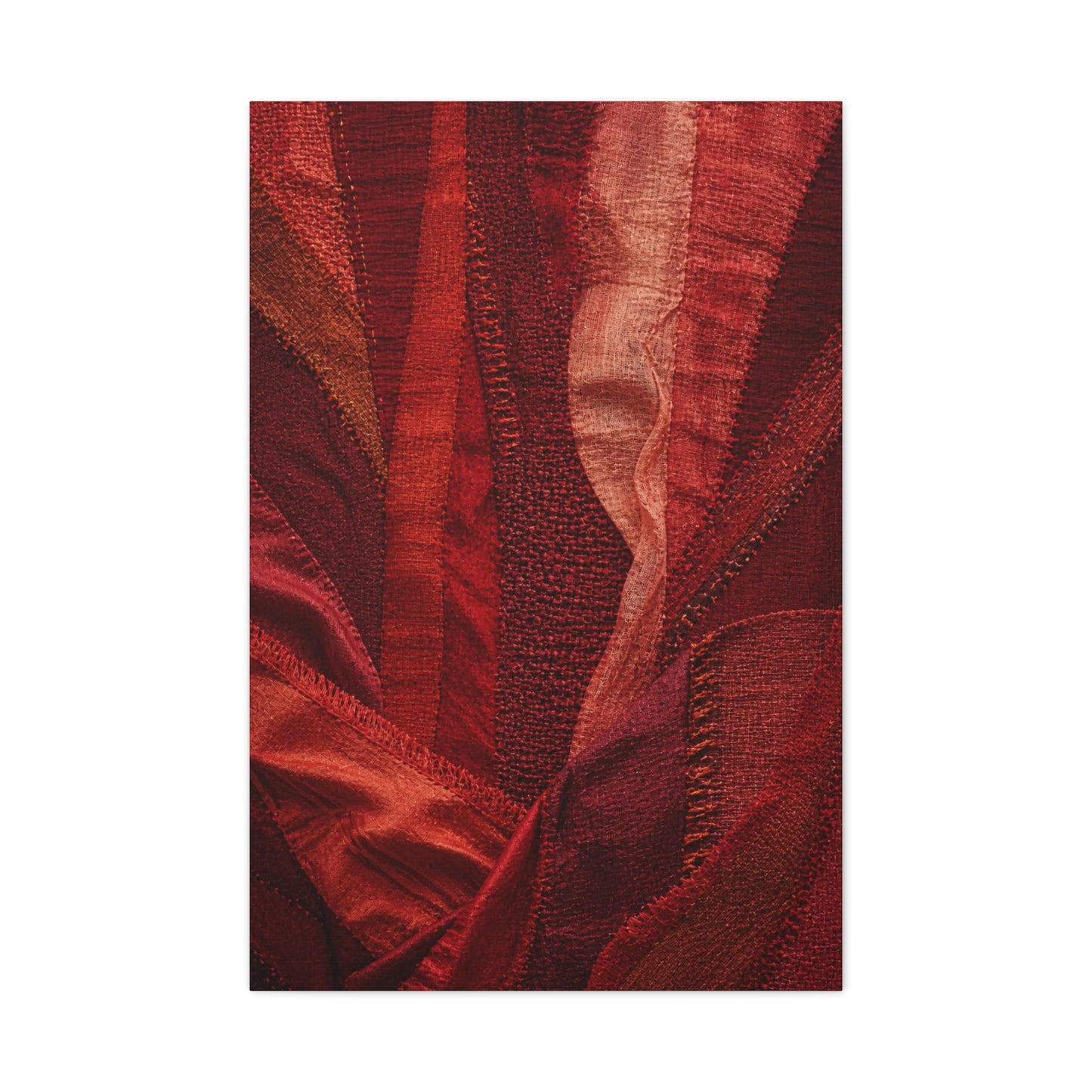 Red Textile Layered Fabric Abstraction Wall Art & Canvas Print
