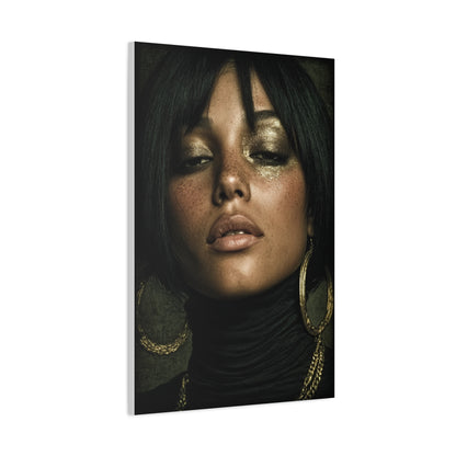 Gold Leaf Eyelid Noir Portrait Wall Art & Canvas Print