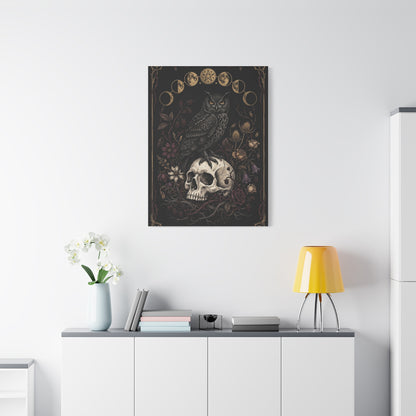 Gothic Occult Owl Skull Composition Wall Art & Canvas Print