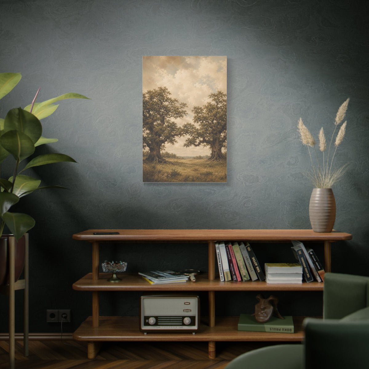 Twin Oak Harmony Landscape Trees Wall Art & Canvas Print