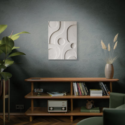 Monumental White Concrete Relief Wall Art & Canvas Print