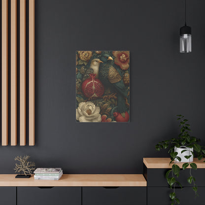 Vintage Botanical Birds & Pomegranate Wall Art & Canvas Print