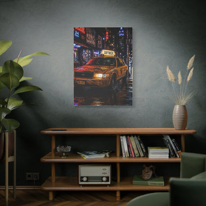 NYC Graffiti Taxi Night Street Wall Art & Canvas Print