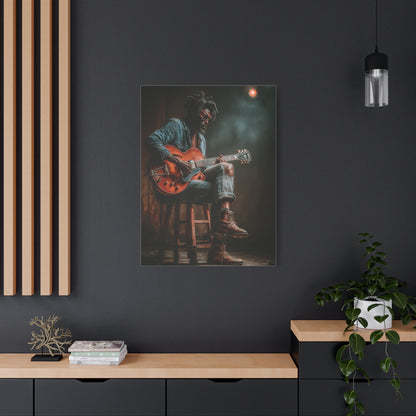 Acoustic Blues Session Portrait Wall Art & Canvas Print