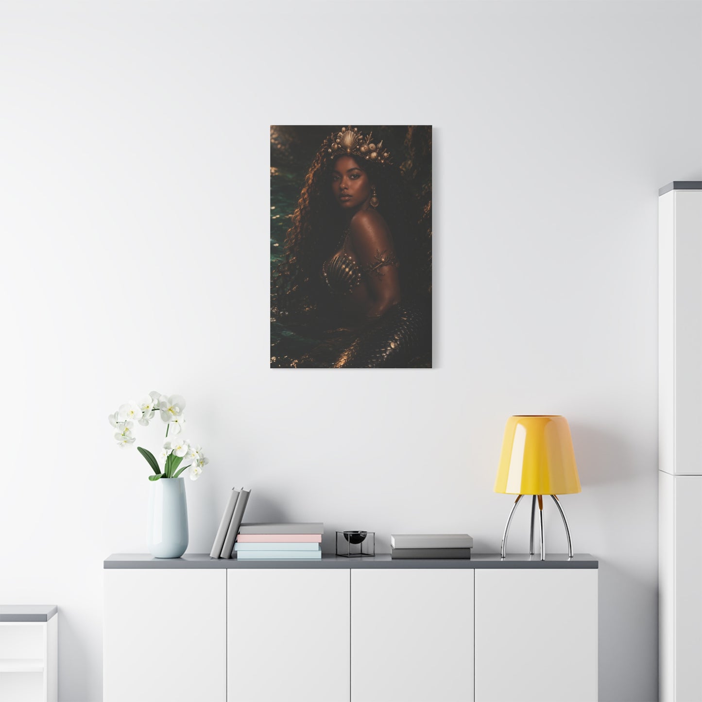 Regal Ocean Queen Mermaid Portrait Wall Art & Canvas Print