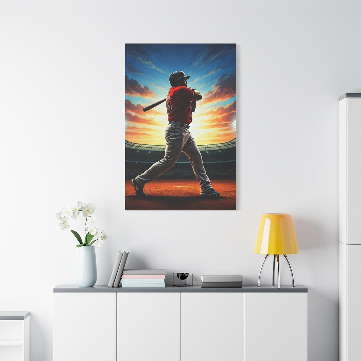 Batter Victory Sunset Stadium Swing Wall Art & Canvas Prints