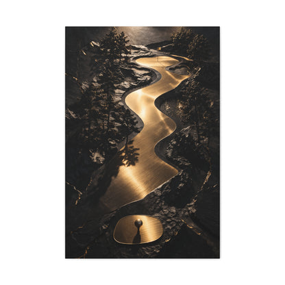 Sculptural Gold Golf Terrain Wall Art & Canvas Print