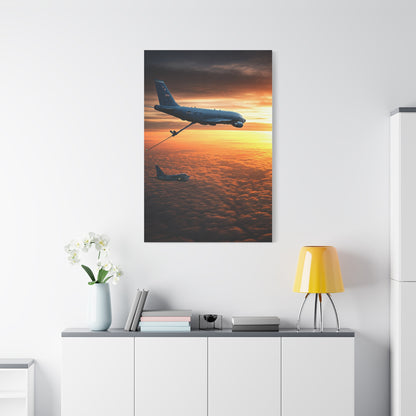 Sunset Passenger Jet Horizon Wall Art & Canvas Prints