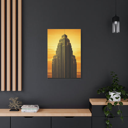 Golden Empire Sunset Skyscraper Wall Art & Canvas Prints