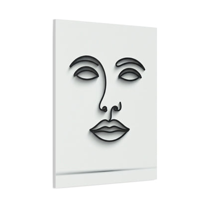 Silent Lines Minimal Face Wall Art & Canvas Print