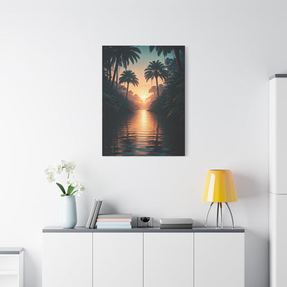 Tropical River Sunset Escape Wall Art & Canvas Prints