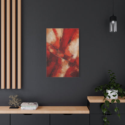 Textured Red Cross Pattern Abstraction Wall Art & Canvas Print