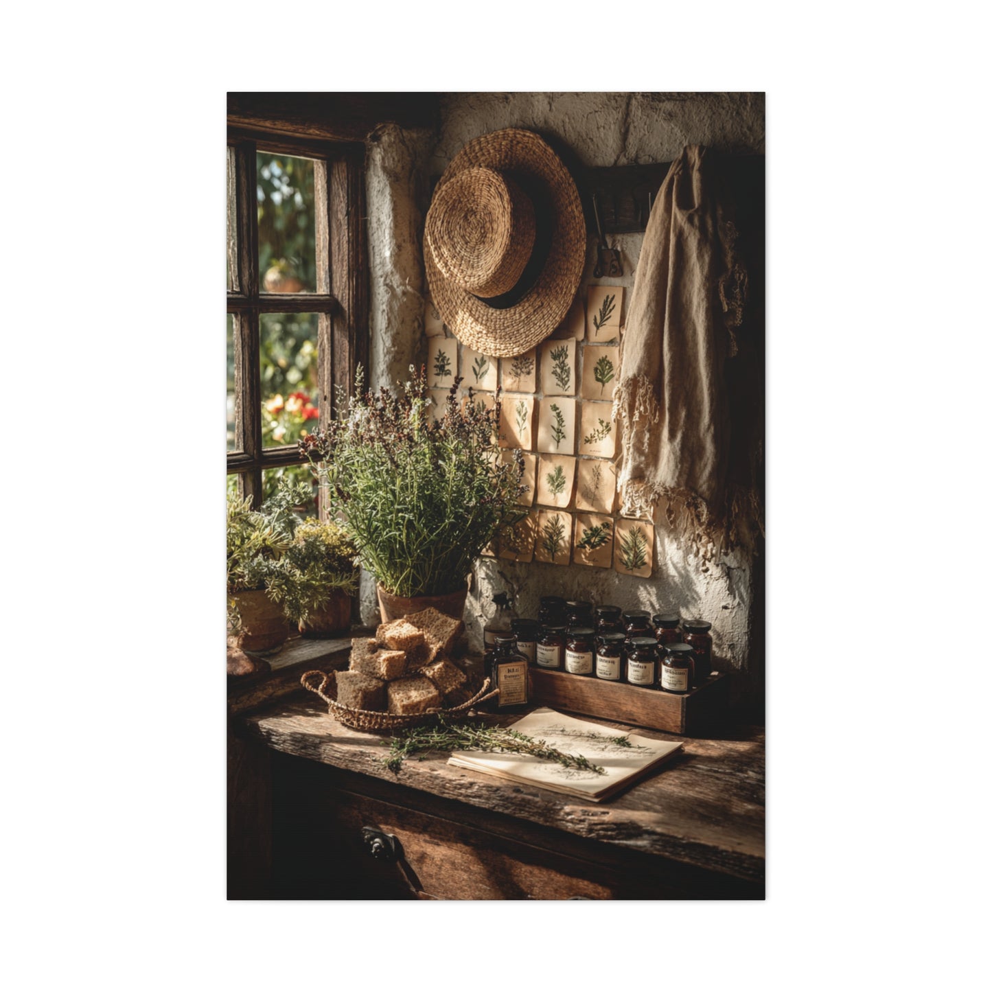 Farmhouse Herb Kitchen Still Life Wall Art & Canvas Print