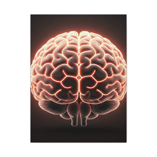 Illuminated Human Brain Wall Art & Canvas Prints