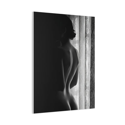 Noir Window Silhouette Figure Wall Art & Canvas Print