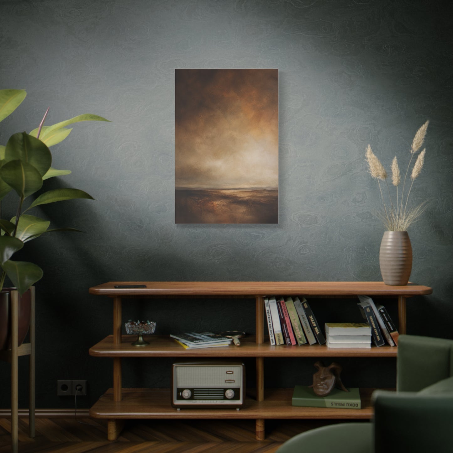 Earthy Brown Horizon Abstraction Wall Art & Canvas Print
