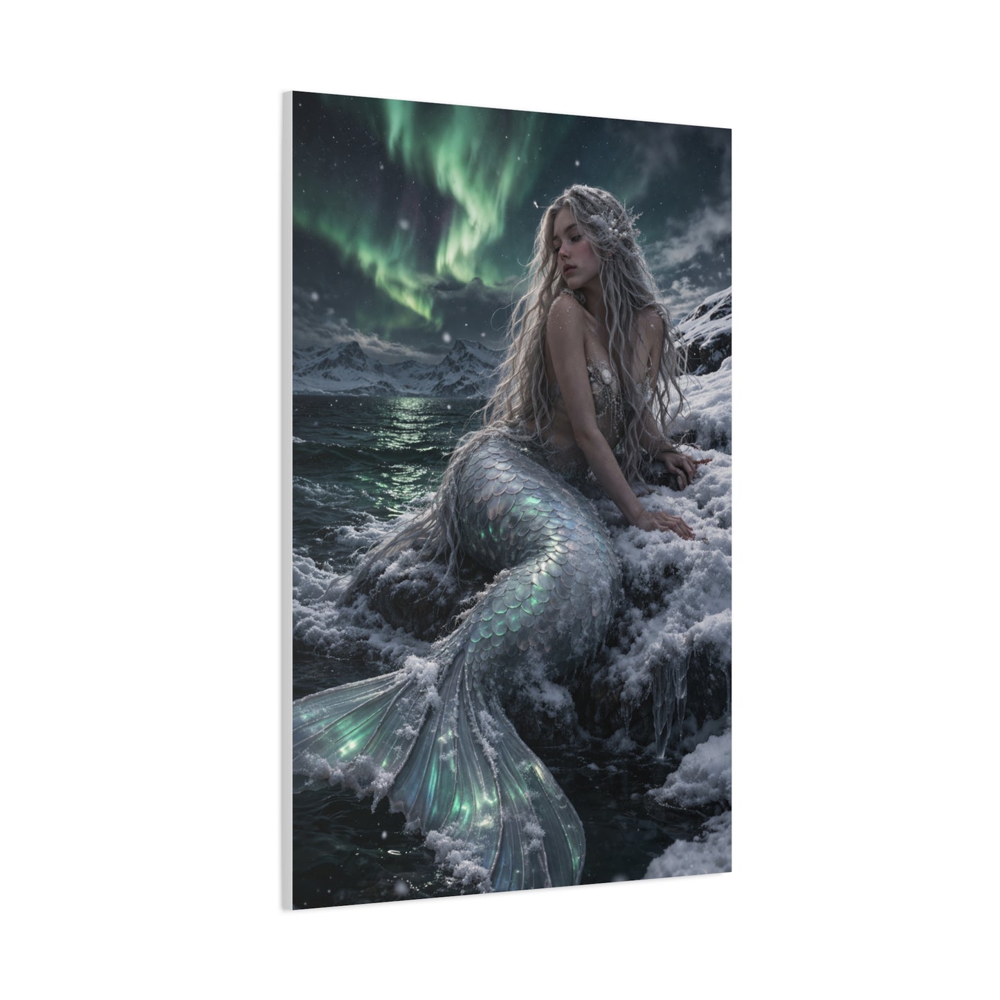 Arctic Aurora Mermaid Fantasy Wall Art & Canvas Print