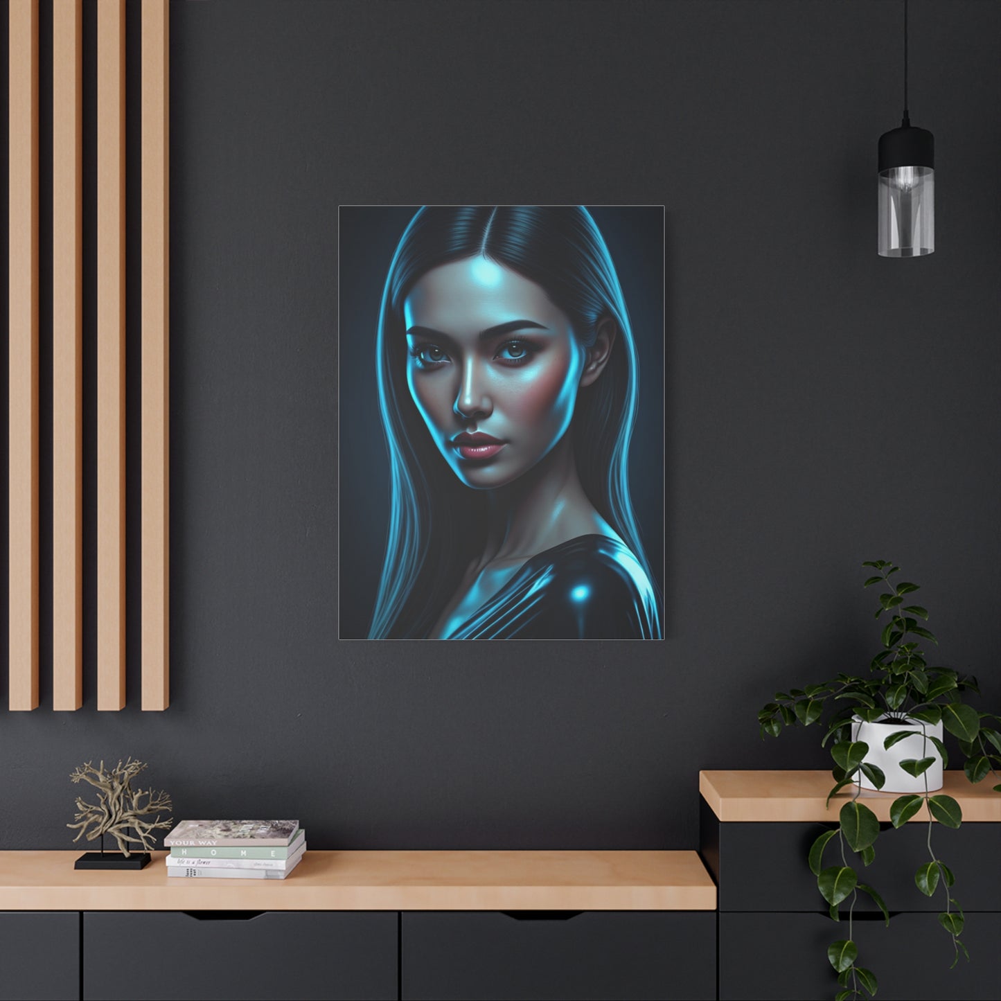 Midnight Blue Gaze Portrait Wall Art & Canvas Prints