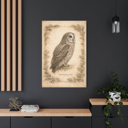 Antique Natural History Owl Study Wall Art & Canvas Print