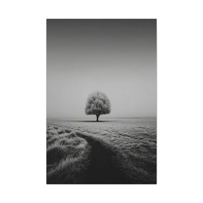 Lone Tree Winter Field Wall Art & Canvas Print