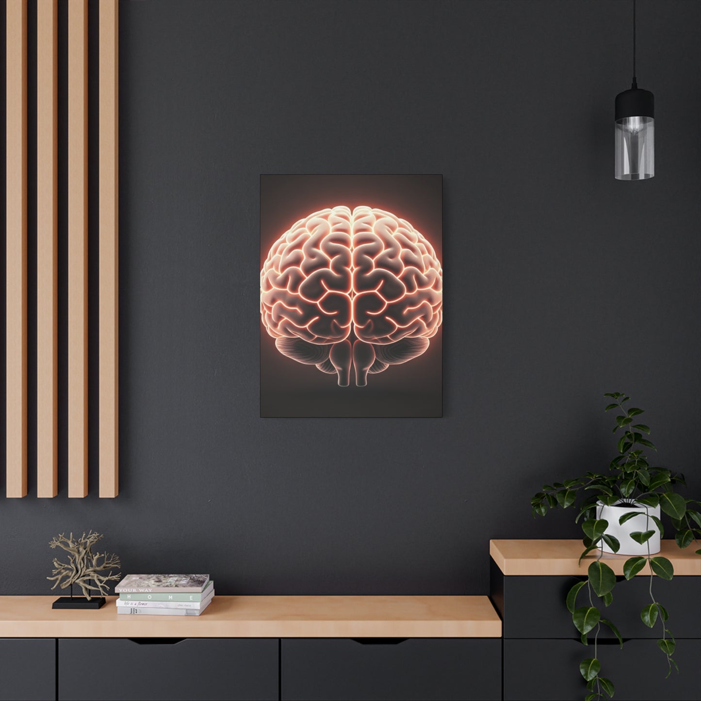 Illuminated Human Brain Wall Art & Canvas Prints
