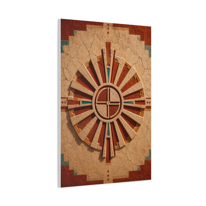 Sacred Sunburst Geometry Southwest Wall Art & Canvas Print