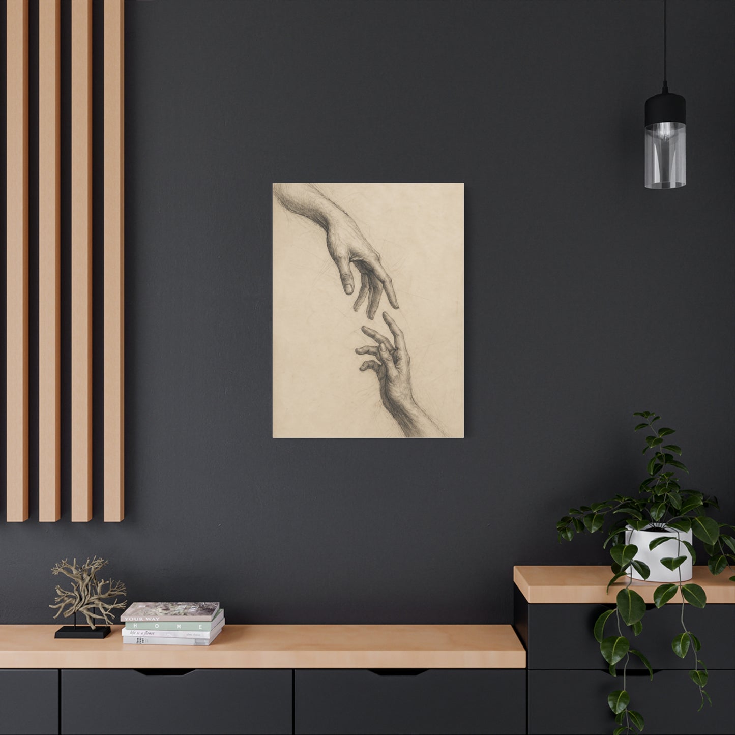 Expressive Hands Charcoal Study Wall Art & Canvas Print