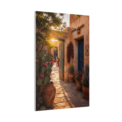Santa Fe Adobe Courtyard Southwest Wall Art & Canvas Print