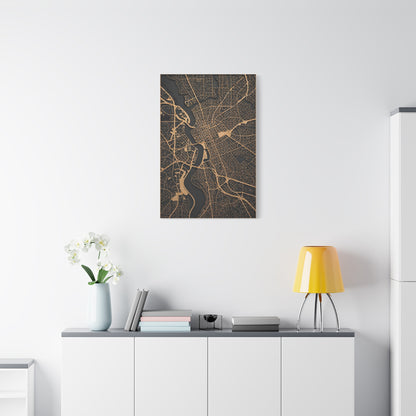 Laser-Cut City Map Relief Wall Art & Canvas Print